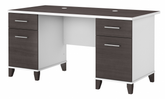 Bush Furniture Somerset 60W Office Desk with Drawers | Storm Gray/White_0